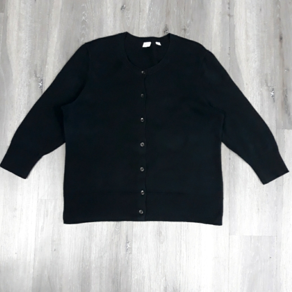 ✨EUC✨ Gap Black Crew Neck 3/4 Sleeve Sweater Cardigan XL